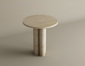 Harmonia Travertine Stone Table – Sculptural Form with a Soft, Organic Aesthetic