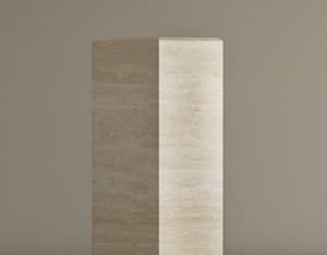 HexaForm and Pentagon Travertine Pedestal