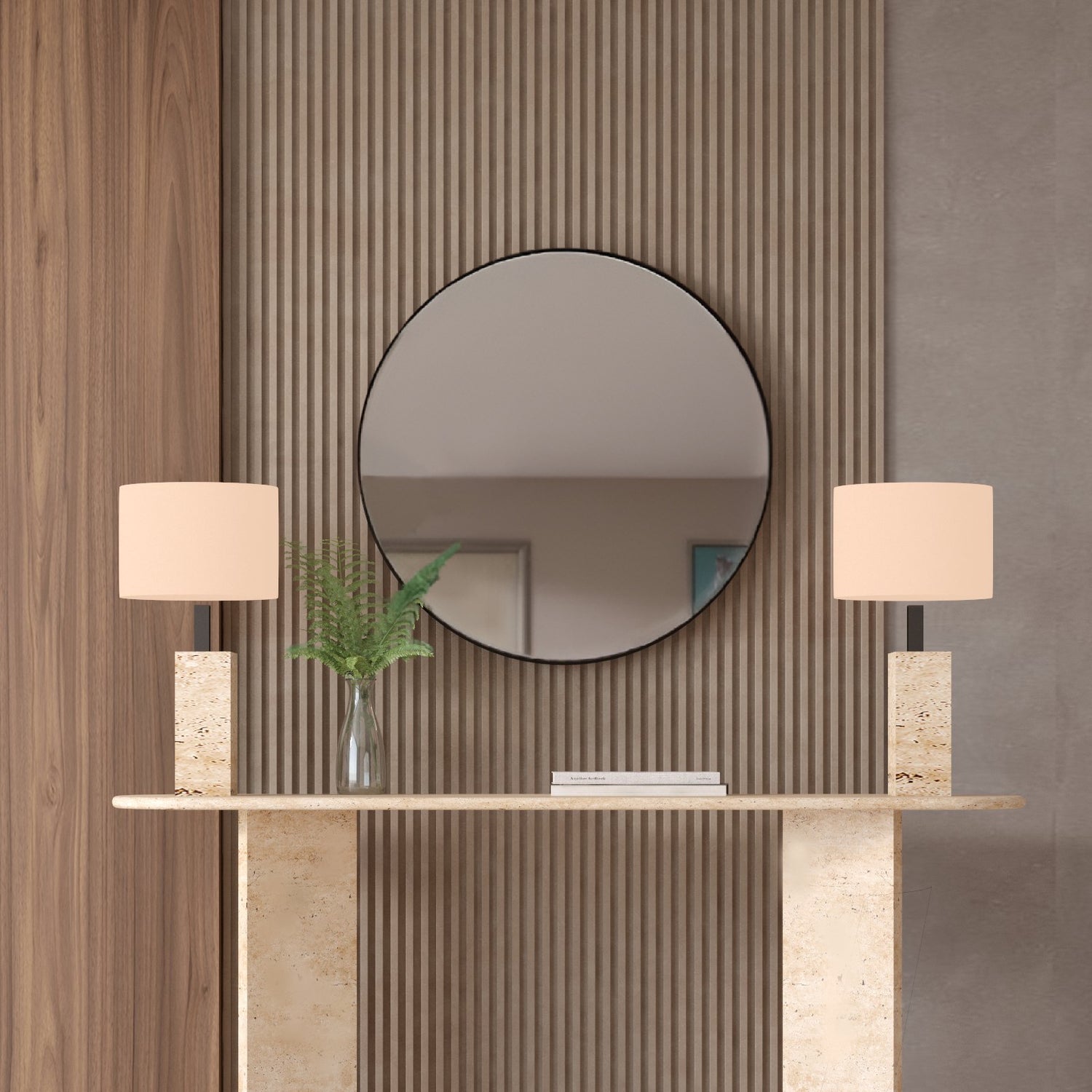 Ovale Travertine Console Table with Split-V Pedestal Base – Travertine Stone Base