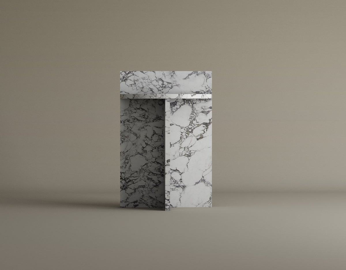 Contemporary Calacatta Viola Marble Side Table