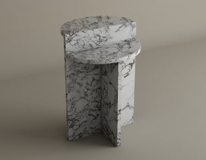 Contemporary Calacatta Viola Marble Side Table