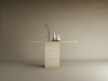 Rectangular Travertine Console Table with Block Base – Natural Stone Base