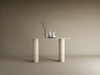 Ellips Travertine Console Table with Smooth Cylinder Base – Pure Travertine Stone Base