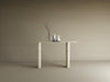 Ellips Travertine Console Table with Cylindrical Base – Pure Travertine Stone Base