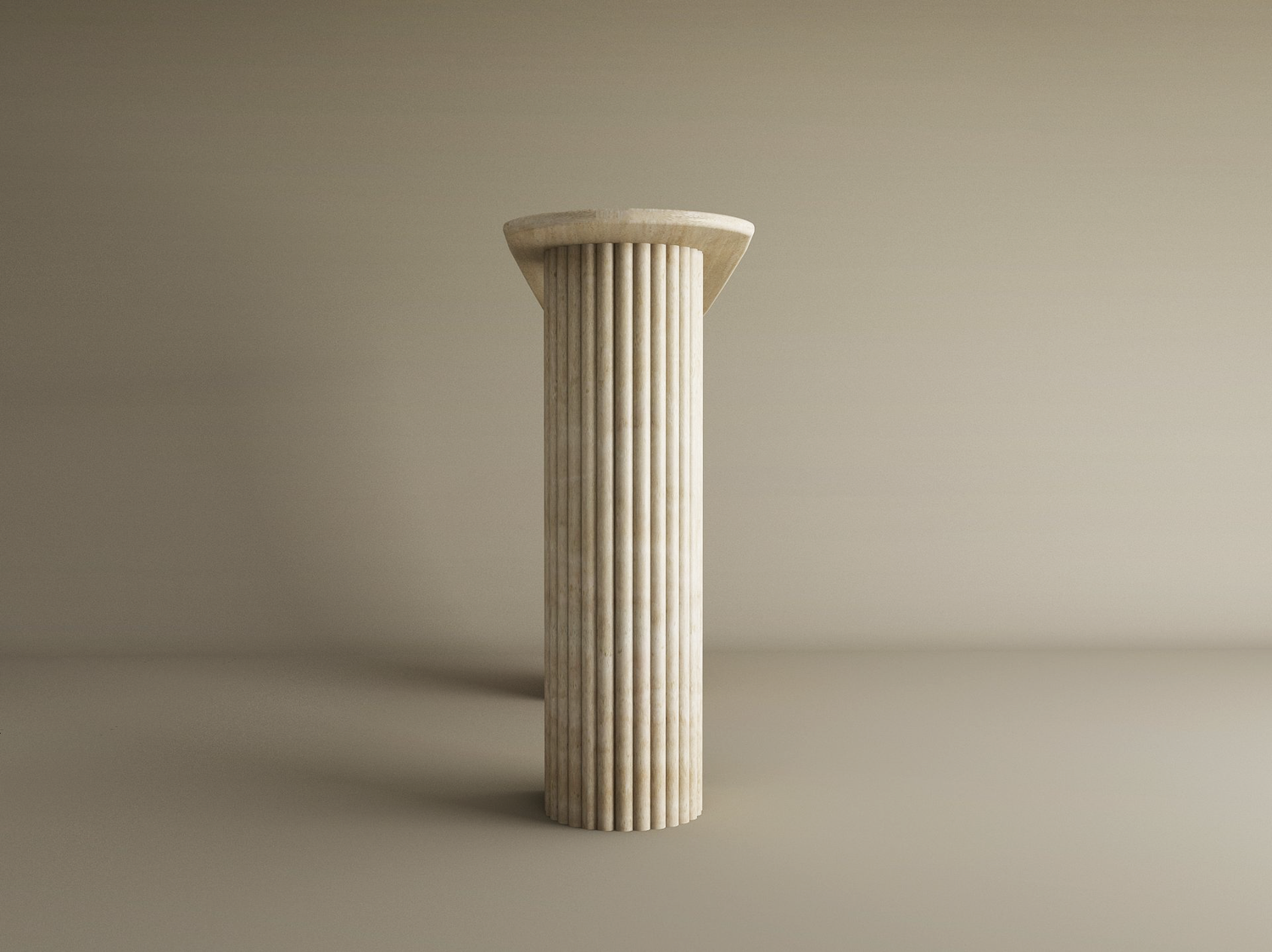 The Ovale Travertine Console Table by TRAVERTABLE features a fluted round solid stone base and minimalist design, offering timeless elegance and natural texture. Customizable to fit your space, it’s a refined centerpiece for any interior.