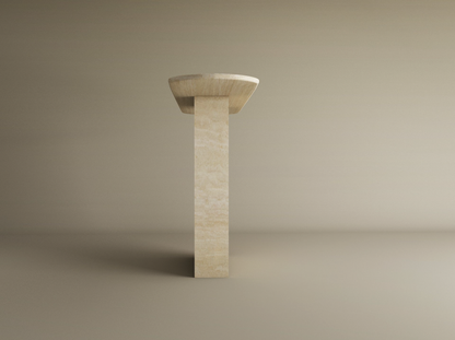 Ovale Travertine Console Table with Block Base – Natural Stone Base – Customizable Console Table