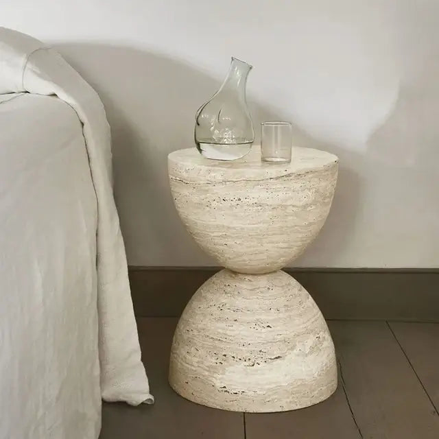 Eda Beige Travertine Spher Table