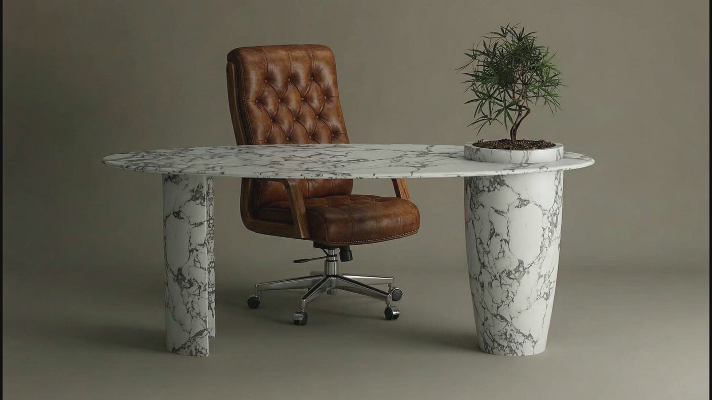 Versatile Calacatta Viola Marble Work and Dining Table
