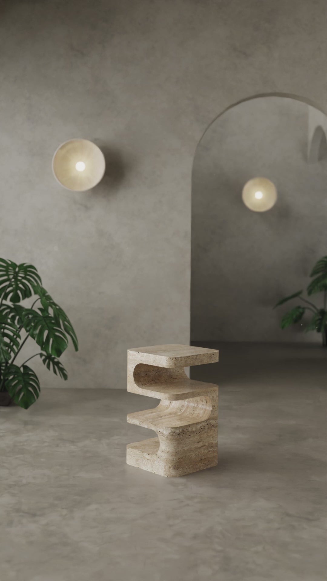 Serenity Block Travertine Table – A Multifaceted Natural Stone Marvel
