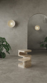 Serenity Block Travertine Table – A Multifaceted Natural Stone Marvel