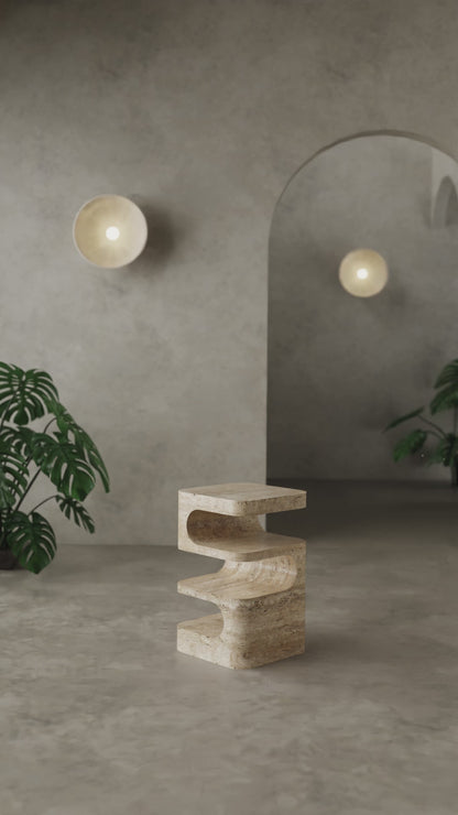Serenity Block Travertine Table – A Multifaceted Natural Stone Marvel