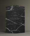 Nero Marquina Square Fluted Marble Pedestal Vanity Sink