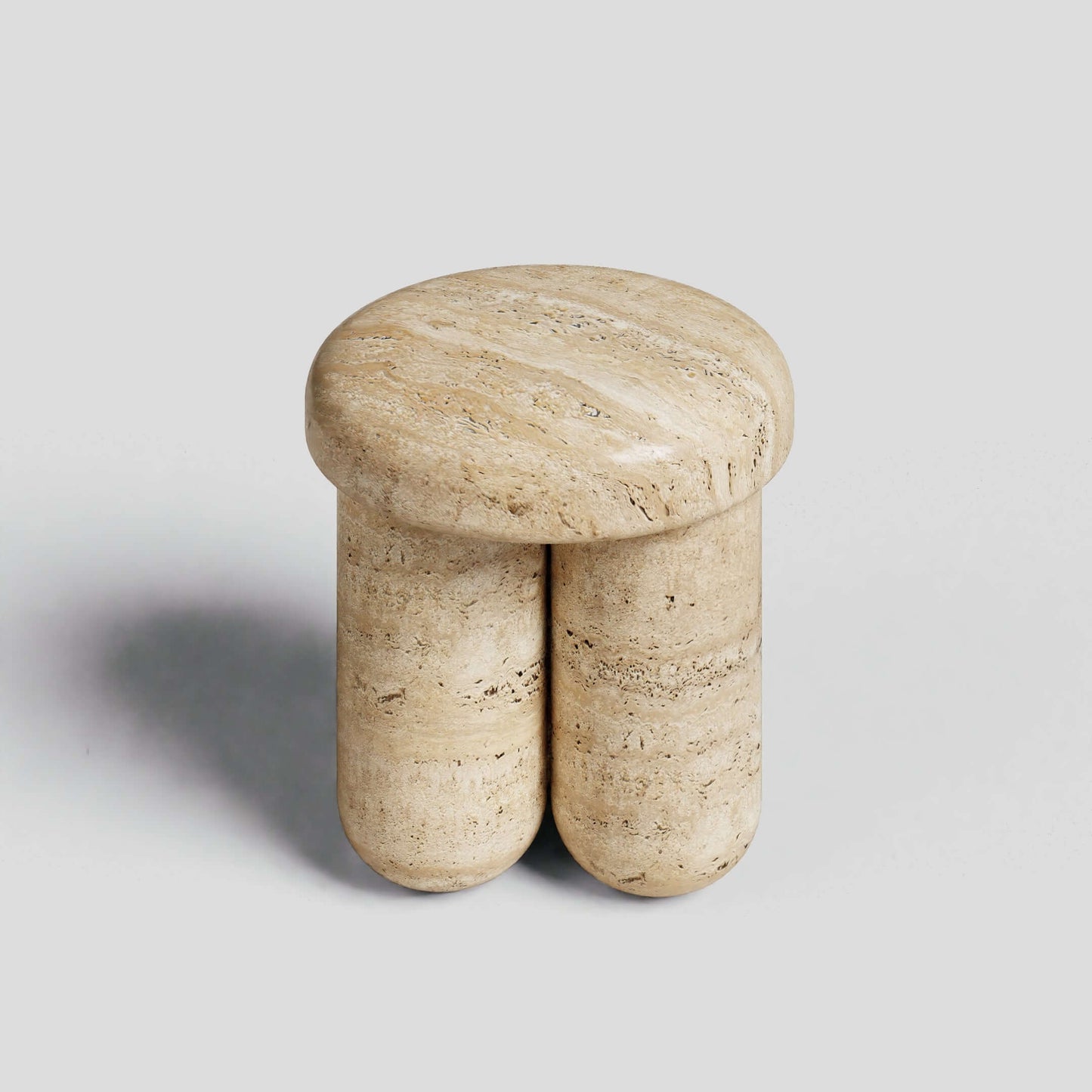 Travertine Elegance Accent Table