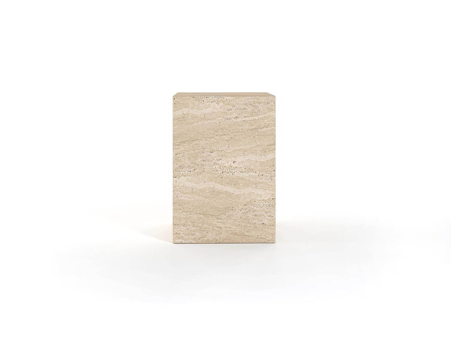 Stylish Travertine Nightstand with Sleek Surface