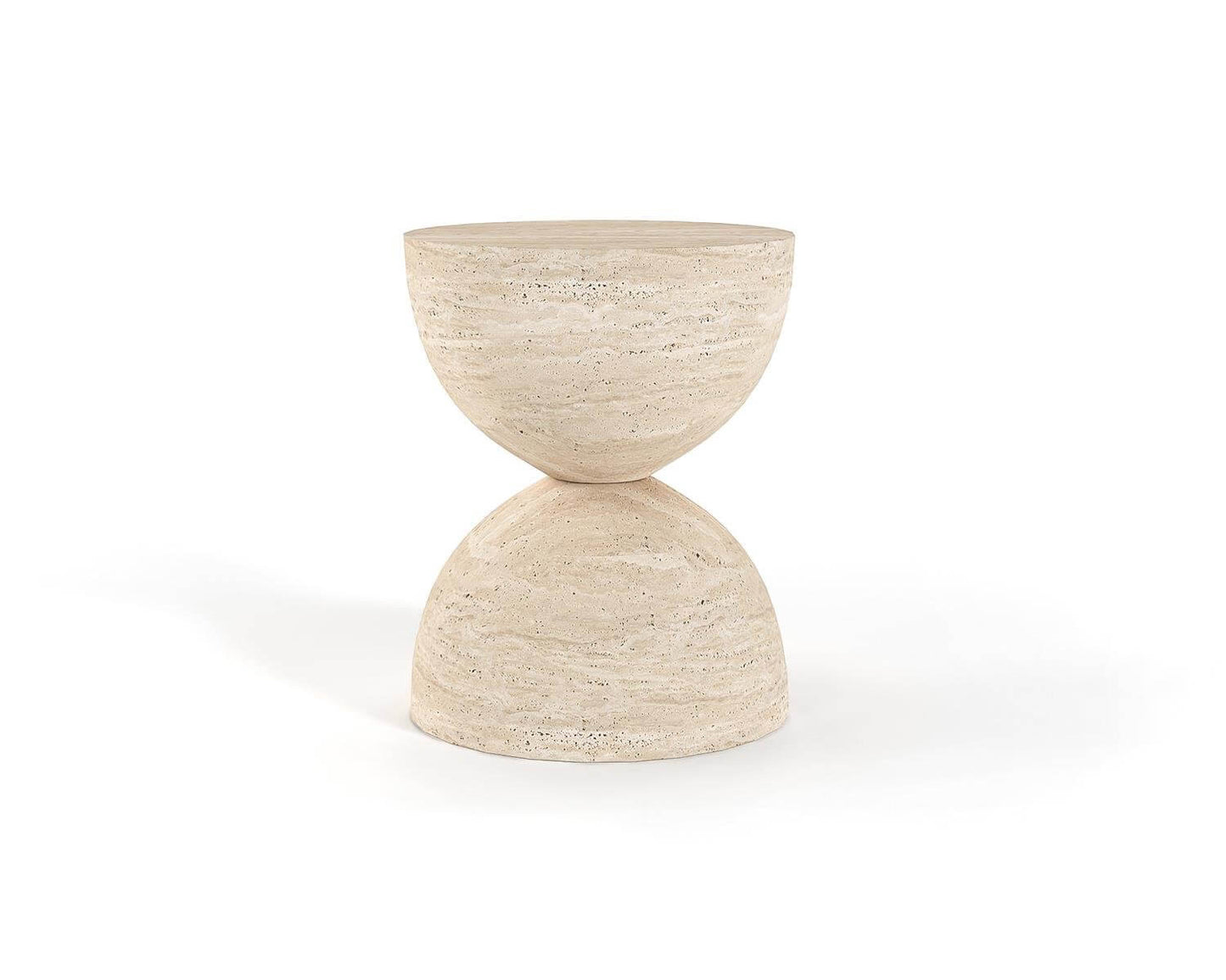 Stylish Terra Sphera Travertine Accent Stool for Contemporary Decor